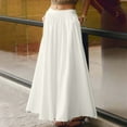 thumbnail image 1 of Blmnix Midi Skirt Womens Skirt Flare Cotton Under Dresses White Mid-Length Slip Skirt for Women,XL, 1 of 8
