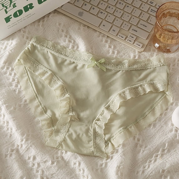 Blmnix Moisture Wicking Underwear Womens Satin Panties Hipster Panties Boxer Green Lace Women's Underwear Cotton