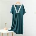 thumbnail image 1 of Blmnix Moo Moos for Women Nightgown Cotton Nightgowns Sleepshirts Victorian Nightgown Sleep Dress Short Sleeve Square Neckline Green Below-the-Knee Backless Nightgown,L, 1 of 7