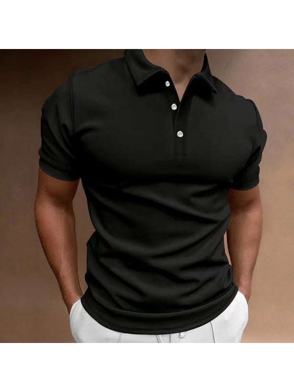 Muscle Shirt for Men Golf Shirts Polo Shirts Undershirts Black Collared Short Sleeve Polo T Shirts for Men,XXXL