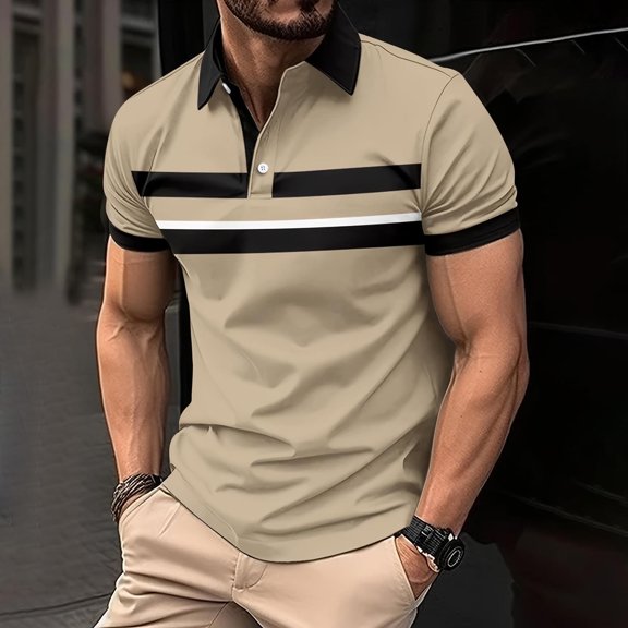 Blmnix Muscle T Shirts for Man Polo Shirts Golf Shirt Baggy Undershirt Yellow Short Sleeve Collared Summer Shirts for Men,XL