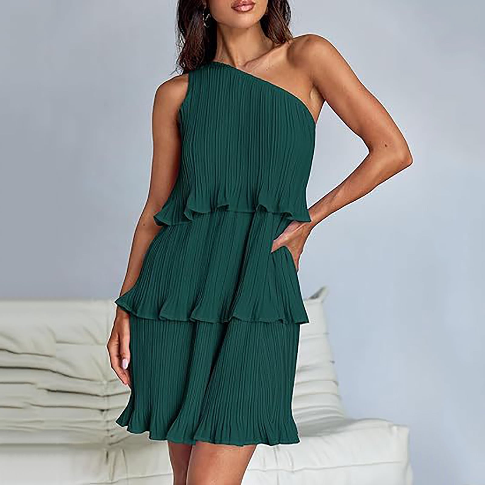 green dress new years Gown for New Year's Eve in Hunter Green Style RQ7944 Party Dress Hunter Green / 14 main image 0