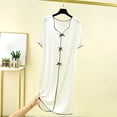 thumbnail image 1 of Blmnix Nightgown for Women Lightweight Nightgowns Sleepshirts Bamboo Nightgown Sleep Dress V-Neck White Long Short Sleeve Moo Moo Nightgown, 1 of 5