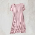 thumbnail image 1 of Blmnix Nightgowns for Women Sexy Sleepshirts Moomoo Nightgowns Cotton Nightgowns Nightgowns Below-the-Knee Short Sleeve Pink Crew Neck Mumu Nightgown,M, 1 of 9