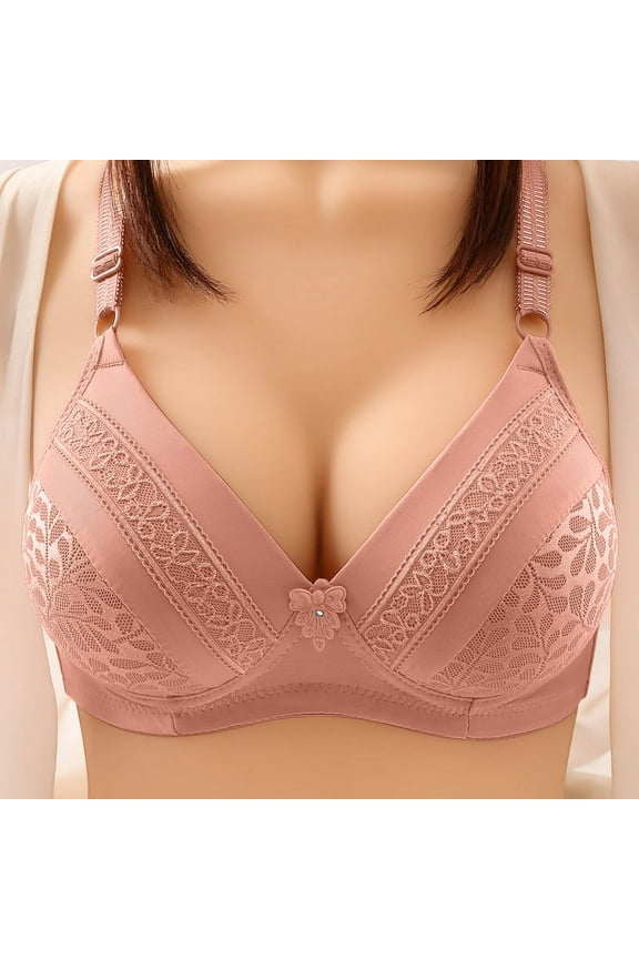 No Underwire Womens Bras Push Up Lift Bra Bra Orange Full-Figure Standard Straps Push Up Bras for Women
