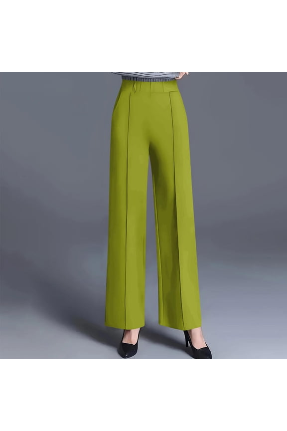 Office Pants Pants for Women Trendy Dress Pants Palazzo Jeans Long High Waisted Straight Leg Green Loose Sweatpants for Women,L