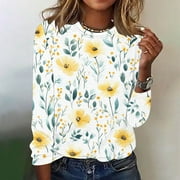 トップス flower print sheer shirt / yellow / S Yellow Floral Top