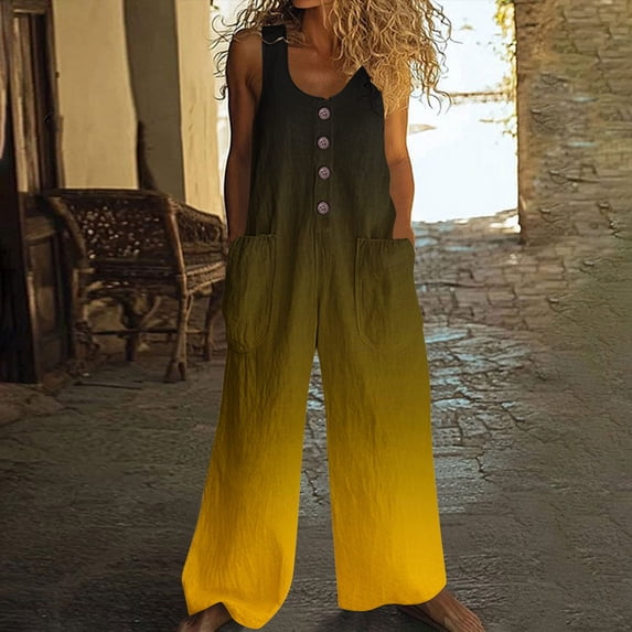 Blmnix Overalls Womens Pants Casual Palazzo Casual Pants Pants Long Yellow Flare-Leg High Snowpants for Womens,XXL