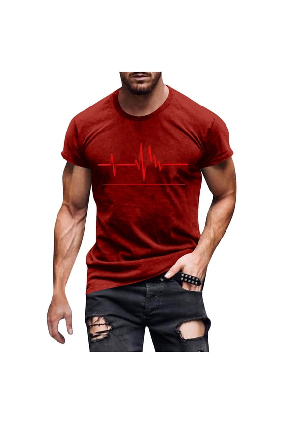 Oversized Men's T Shirts Bamboo Shirts Big And Tall Shirts Muscle T Shirts Red Short Sleeve Crew Neck Graphic T-Shirts Tee Shirts Mens,XL