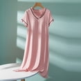 thumbnail image 1 of Blmnix Pajama Pants Women Petite Pajamas Chemises Bamboo Pajamas Pajamas Short Sleeve V-Neck Pink Pajama Shorts,M, 1 of 9