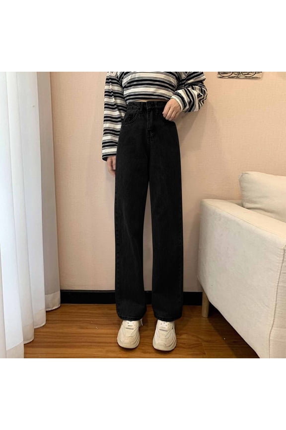 Palazzo Pants Sweatpants for Women Trouser Jeans Cargo Pajamas Full Black Relaxed Fit Straight-Leg High Womens Trousers,L2