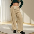 Blmnix Palazzo Womens Travel Pants Athleisure High Waist Khaki Stretchy