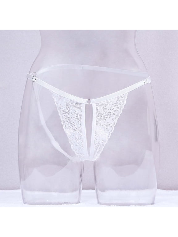 Panties Women Bikini G String Thongs Sexy Thongs Briefs Skinny Expandable White Eyelet Lace Plus Size Underwear,XXL