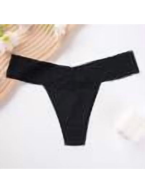 Panties for Women Lace Thong Underwear Breathable Soft Black Panties