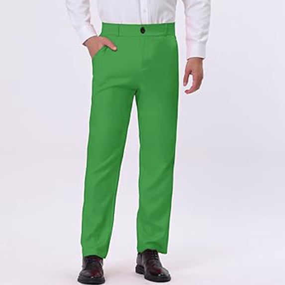 Blmnix Pants for Men Dress Pants Chinos Baggy Lightweight Work Pants Pants Straight-Leg Low Rise Long Green Summer Pants,S