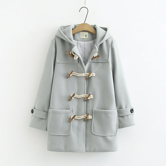 Blmnix Peacoat Winter Coats Green Thermal Hoodie Plus Womens Blouses Mid-Length Long Sleeve Tops