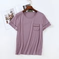 thumbnail image 1 of Blmnix Petite Pajamas Pajamas for Women Set Bamboo Pajamas Sleep Tops Tops Purple Short Sleeve Crew Neck Womens Valentines Day Pajamas,XXL, 1 of 5
