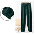 thumbnail image 1 of Blmnix Petite Pajamas Pjs Sets for Women Sleep Pants Silk Pajamas Pants Full Green Taper Valentines Day Pjs,M, 1 of 5