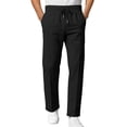 thumbnail image 1 of Blmnix Pleated Men Pants Lightweight Pants Baggy Work Pants Jeans Low Waisted Cropped Black Straight-Leg Mens Casual Pants,XXXL, 1 of 4