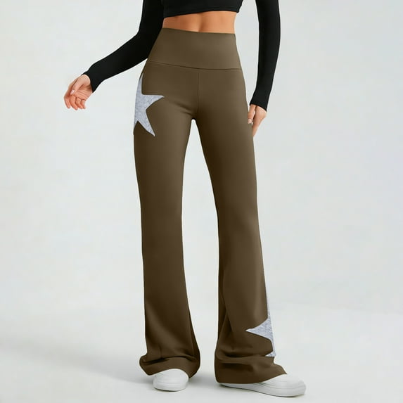 Blmnix Pleated Sweat Pants for Womens Cotton Yoga Pants Athletic Leggings Long Slim Bootcut Tall Sweatpants for Women,S