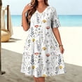 thumbnail image 1 of Blmnix Plus Size Dresses for Curvy Dresses for Women Beach Vacation Dress Fit & Flare Dresses V-Neck Cocktail-Length Short Sleeve Summer Dresses for Women 2026 L, 1 of 8