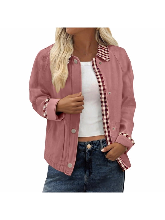 Plus Size Jacket Barn Lightweight Pink Winter Jackets for Women Fall Long Sleeve Winter Cloting