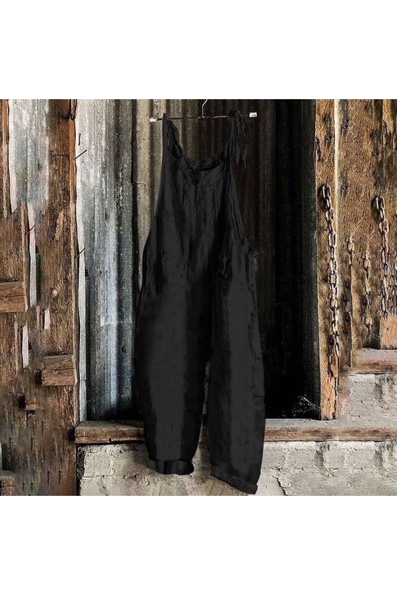 Plus Size Pants Summer Pants Women Jumpsuits Palazzo Trousers Black High Waisted Taper Baggy Cropped Athletic Pants for Women,L