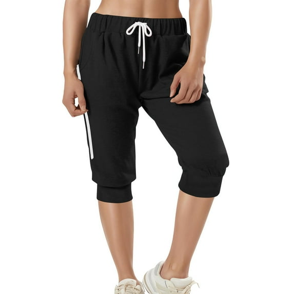 Blmnix Plus Size Women Shorts Bermuda Shorts Running Short Black High Loose Womens Shorts Casual,XXL