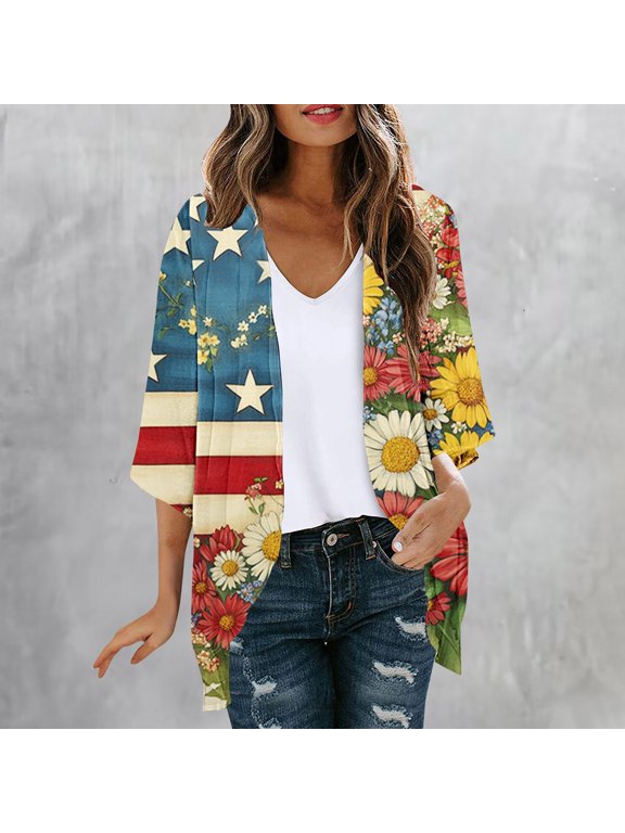 Plus Size Womens Jackets High-Low Convertible Lightweight Cardigans Adaptable Raincoat Mid-Length Short Sleeve Jackets for Women Trendy