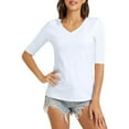 thumbnail image 1 of Blmnix Plus Size Womens Tops Pullover Cotton Shirts Blouses White Elbow-Length V Neck St Patricks Day Shirt Women,S, 1 of 6