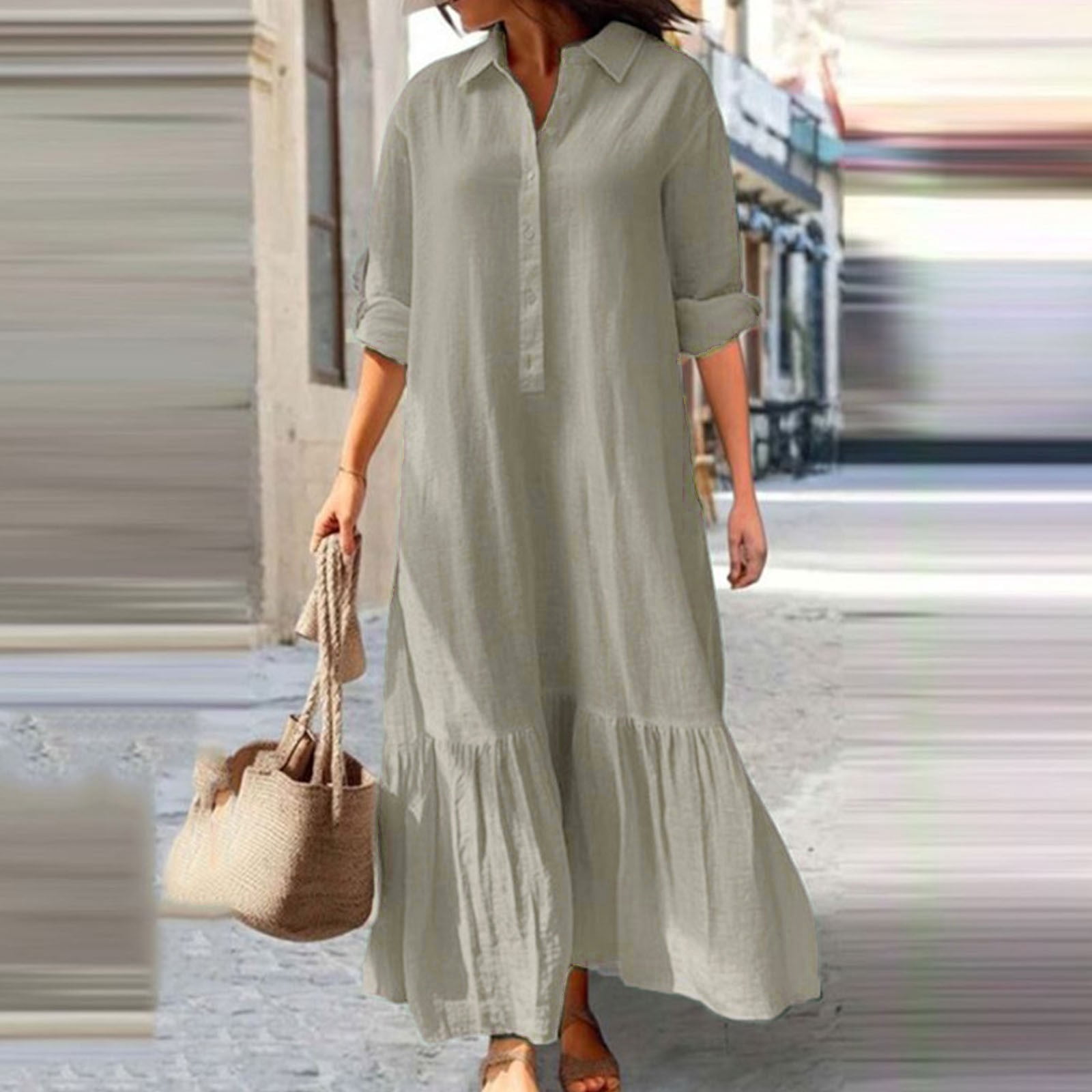 Blmnix Polo Dress for Women Holiday Dresses Linen Dress Hawaiian ...