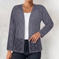 thumbnail image 1 of Blmnix Pull-On Jacket Women Lace lnsert Spring Jackets Convertible Womens Summer Jacket Raincoat Gray Cocoon Long Sleeve Winter Jackets for Women, 1 of 5