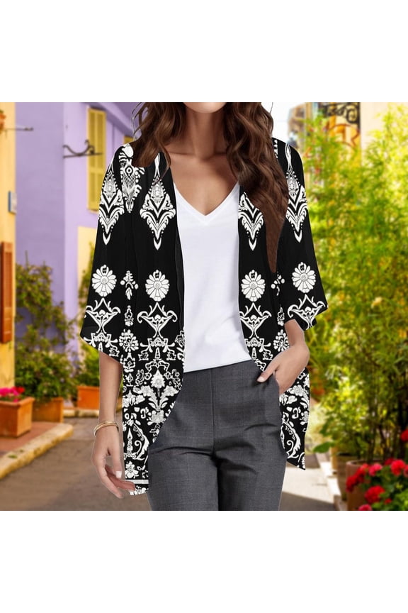 Pull-On Women Jacket Convertible Light Weight Antimicrobial Protection Spring Jackets Coat Cocoon 3/4 Sleeve Winter Coat