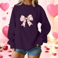 thumbnail image 1 of Blmnix Pullover Holiday Shirts Valentine Cotton Tops Long Sleeve Purple Crew Neck Women's Tops, Tees & Blouses, 1 of 5