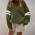 thumbnail image 1 of Blmnix Pullover Polo Hoodie Athleisure Army Green Basic Tee Women's Plus Size Tops Crew Neck Long Sleeve Workwear Tops, 1 of 5