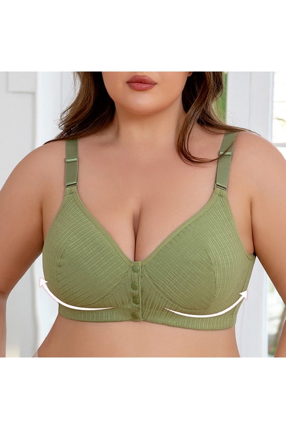 Push Up Bra Bras for Women Large Bust Front Closure Bralette Standard Straps Green Bralette Sports Bras for Women