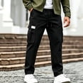thumbnail image 1 of Blmnix Relaxed Fit Mens Pants Cargo Pants Carpenter Travel Pants Sweatpants Straight-Leg Full Low Rise Black Mens Travel Pants,S, 1 of 5
