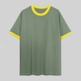 thumbnail image 1 of Blmnix Ringer Men Shirts Work Shirts Cotton T Shirts T shirts Short Sleeve Crew Neck Green Plain Tshirts for Men,XL, 1 of 6