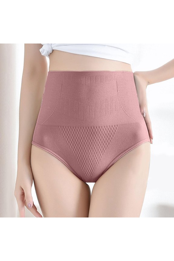 Seamless Underwear Womens High Waisted Cotton Panties Tummy Control G String Pink Panties for Women Sexy,M