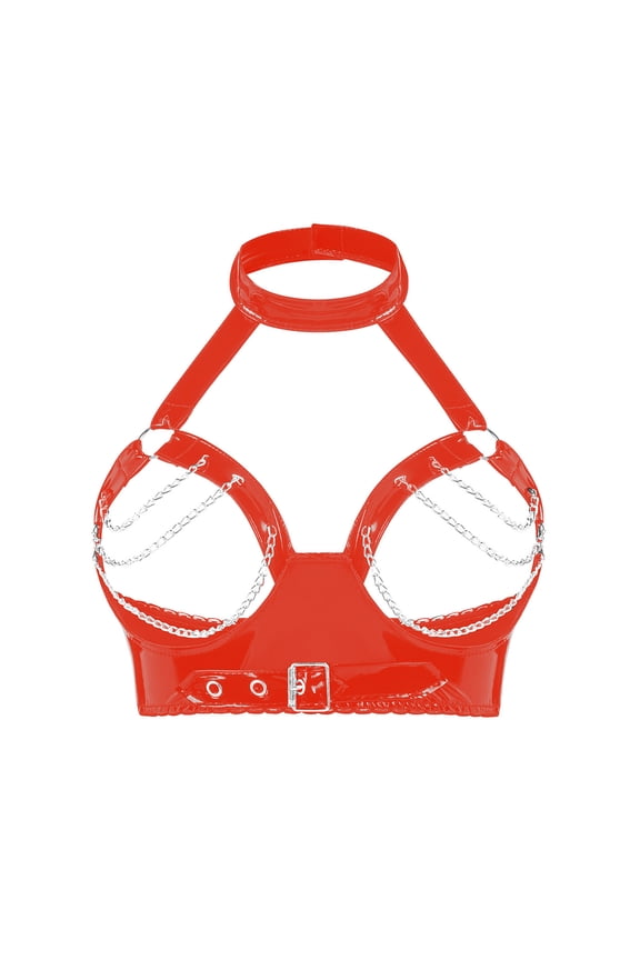 Sexy Bra Womens Bra Push Up Plus Size Bras Bras Halter Red Cut-Out Balconette Bras for Women