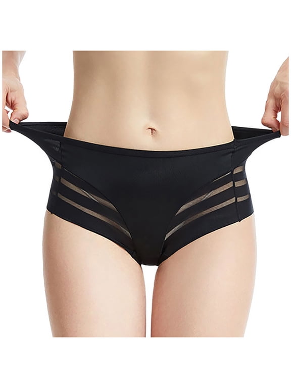 Sexy Panties Underwear Women High Waisted Briefs Panties Stretchable Black Regular Pull-On Embossed Period Panties Women,XL