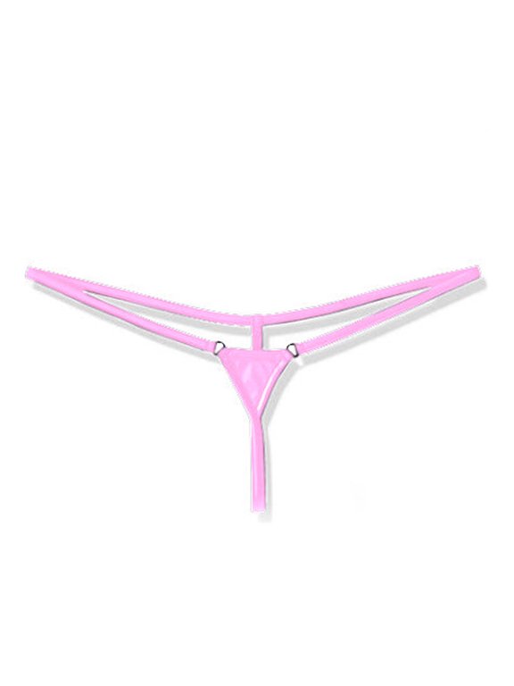 Sexy Thongs Women's Underwear G String Thongs Bikini Underwear Tight Stretchable Pink Loop Ornamental Chain Breathable Underwear for Women,Free Size