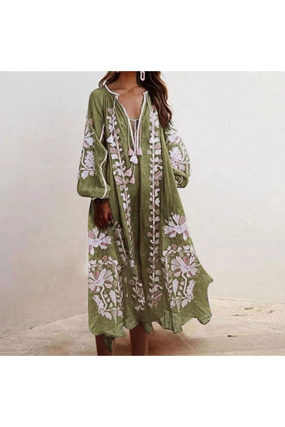 Shift Women's Dresses Boho Dresses Plus Size Dress Yellow Long Sleeve V-Neck Sweater Dress for Women,XXL