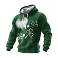 thumbnail image 1 of Blmnix Shirts for Men Big And Tall Graphic Tees St. Patrick T-Shirt Long Sleeve Hooded Shirts for Men Big And Tall,XXXL, 1 of 2