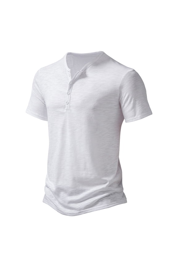 Shirts for Men Cotton T Shirts Ringer Work Shirts T-Shirts Henley White Short Sleeve Mens Shirts Big And Tall,XL