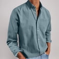 thumbnail image 1 of Blmnix Shirts for Men Work Shirts Big And Tall Guide Tops Long Sleeve Blue Collared Sun Shirts for Men,L, 1 of 6