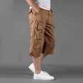 thumbnail image 1 of Blmnix Short Pants Men's Pants Cargo Hiking Pants Baggy Jean 7/8th Straight-Leg Brown Low Waisted Summer Pants,XXXXXL, 1 of 6