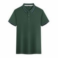thumbnail image 1 of Blmnix Short Sleeve Summer Womens Tops Green Button Solid Loose Collared T-Shirts Casual Blouses, 1 of 6