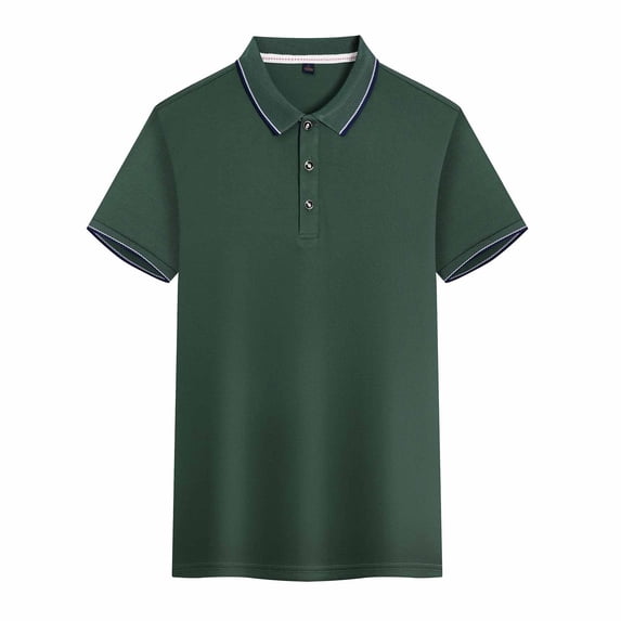 Blmnix Short Sleeve Summer Womens Tops Green Button Solid Loose Collared T-Shirts Casual Blouses