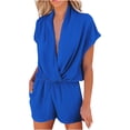 thumbnail image 1 of Blmnix Shorts Women Rompers Cargo Shorts Shorts Pull on Blue High Cotton Shorts for Woman,XXXL, 1 of 5